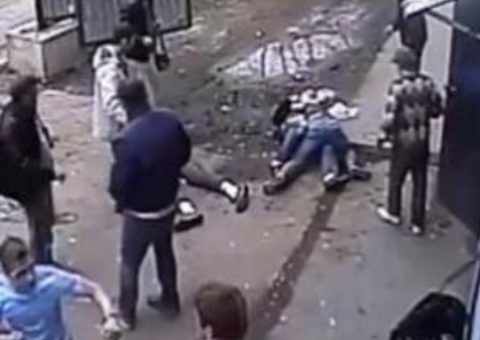 Briga impressionante na Rússia